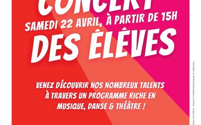 Concert des élèves ce samedi 22 avril à 15h !